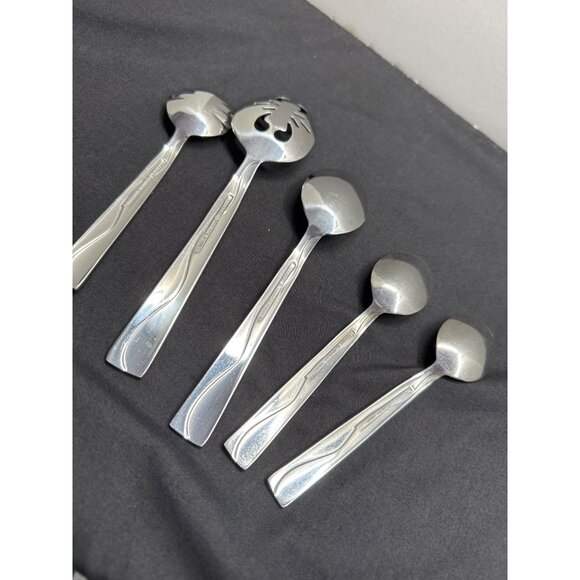 Cuisinart Riverside 5-Piece Stainless Steel Assorted Sugar Serving Teaspoon Tabl - Picture 11 of 12